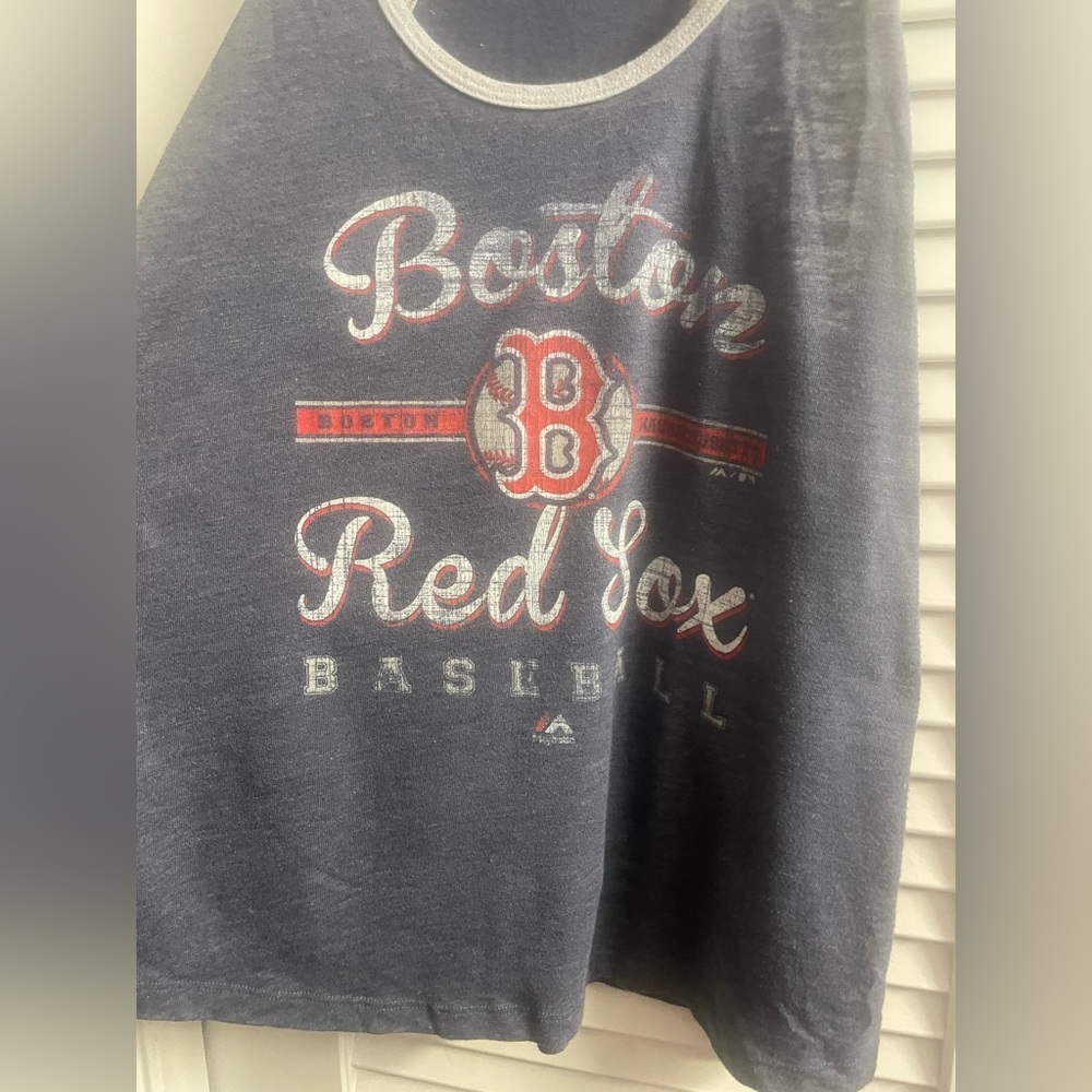 Majestic 11/2013 Distressed Boston Red Sox Baseball Tank Size XL